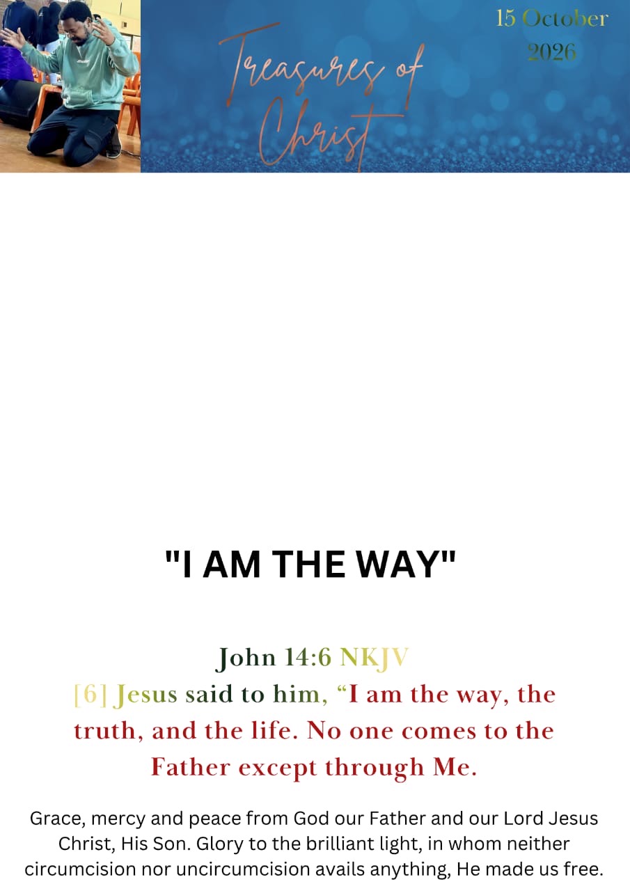 “I AM THE WAY”, first page