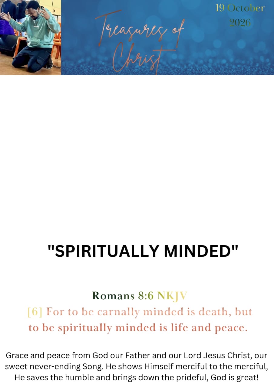 SPIRITUALLY MINDED, first page