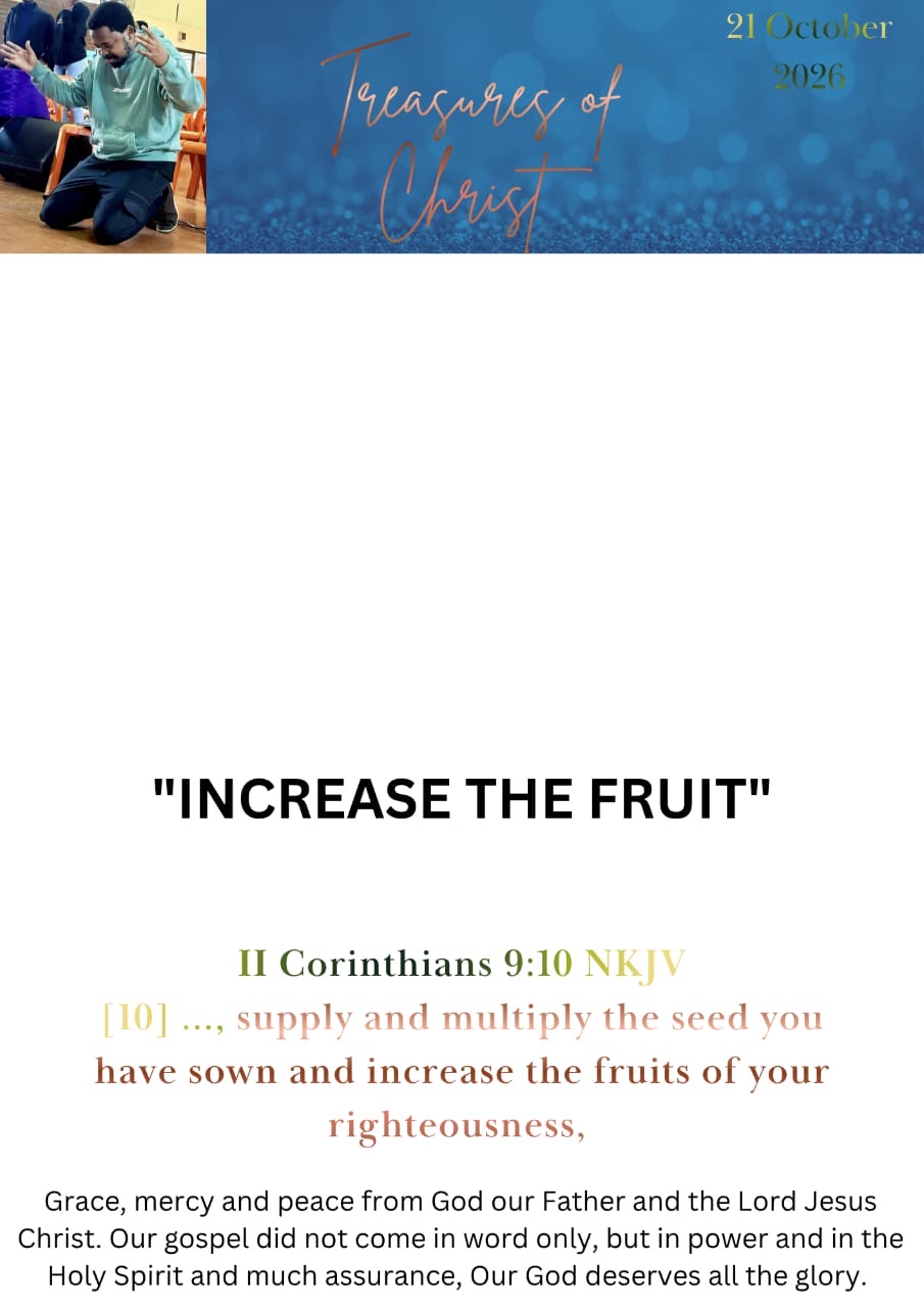 INCREASE THE FRUIT, first page