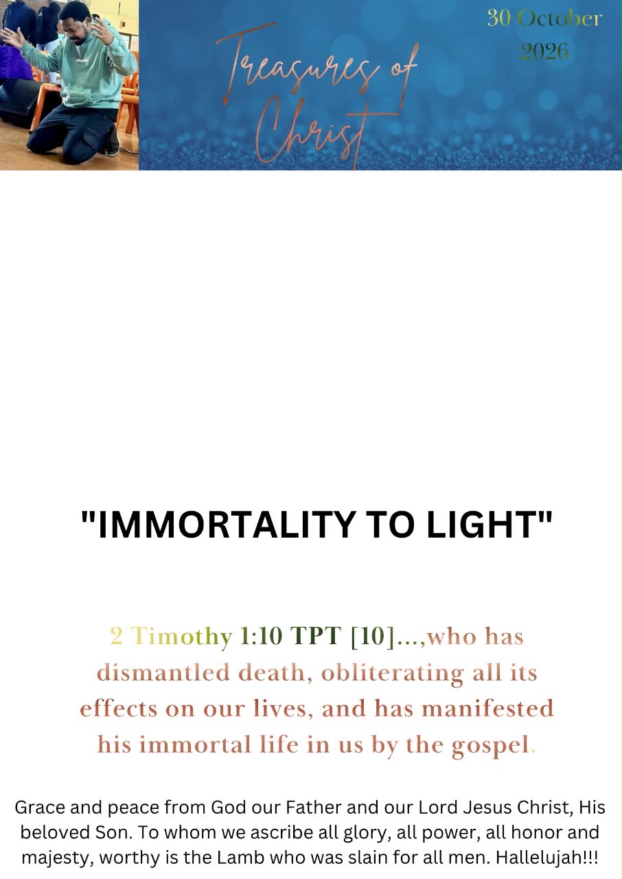 IMMORTALITY TO LIGHT, first page